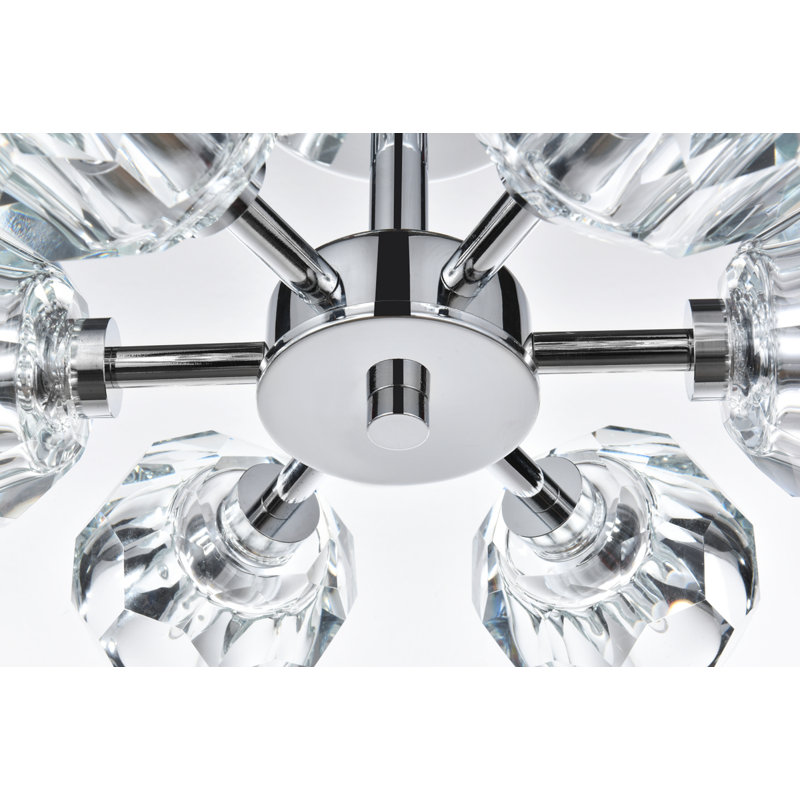 Yiau Crystal Flush Mount, Chrome