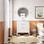 Ensemble de meuble-lavabo autoportant blanc 36 po avec 2 ensembles de poignées et un plateau en marbre d'ingénierie entièrement assemblé