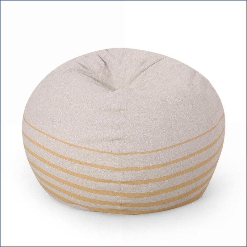 Fauteuil à billes rond pour adultes de 5 pieds - Tissu doux, mousse haute densité | Jaune | Tissu