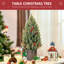 18" Tall Unlit Miniature Snowflocked Tabletop Artificial Christmas Tree, Holiday Decoration With Pine Cones And Berries