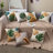Tropical Monstera Leaf Decorative Throw Pillow FULL Set of 4 with INSERTs – Green and Yellow Botanical Print Cushion  for Sofa, Bed & Living Room size 18"x18"-1544387757