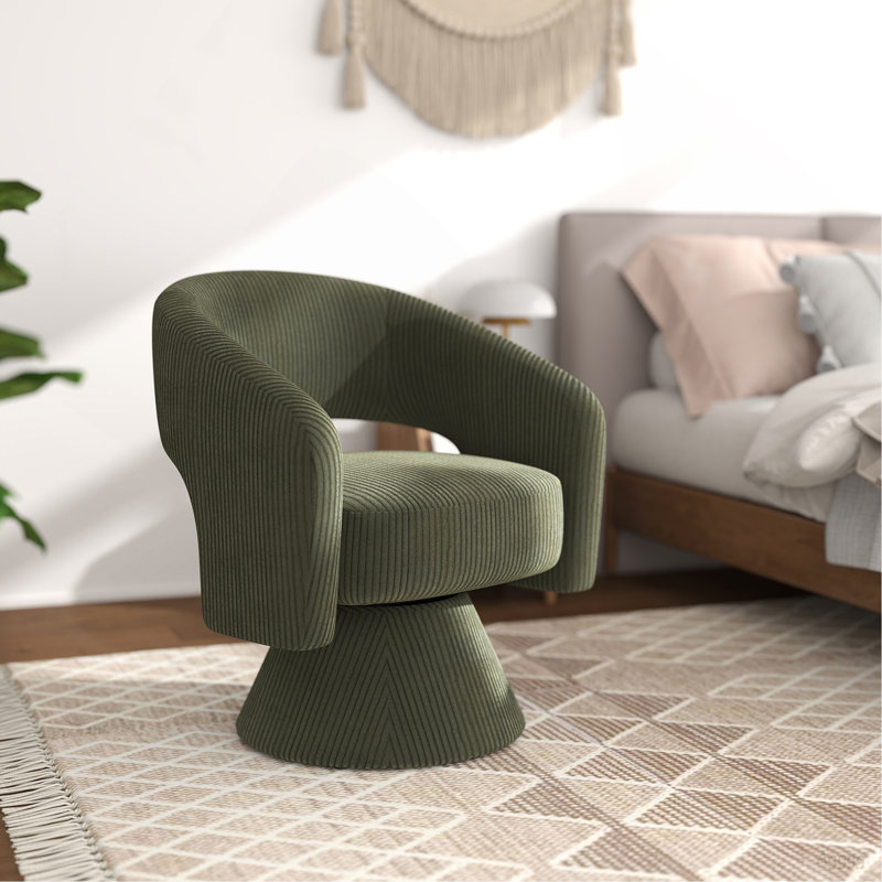 Chaise d'appoint pivotante en tonneau, chaise de salon rembourrée moderne avec rembourrage épais pour la lecture