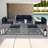 6-Piece Nesting Patio Set with Space-Saving Design, Steel Frame & Tempered Glass Table, Seating for 6
