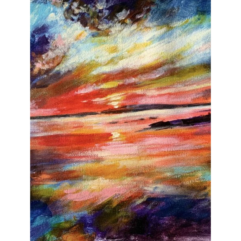 Paysage arc-en-ciel | Acrylique sur toile | Par Kishore Kawad