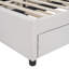 Lit plateforme tapissier beige avec 2 tiroirs - Lit gigogne classique pour la détente dans la chambre à coucher et lit gigogne