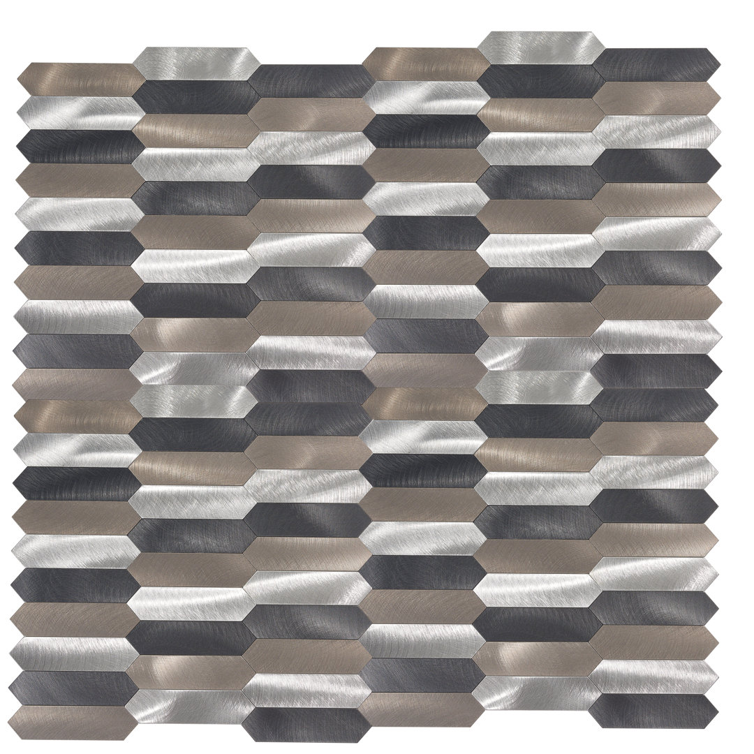 4.52'' W x 1.18'' L Aluminum Peel and Stick Mosaic Tile Avant Decor
