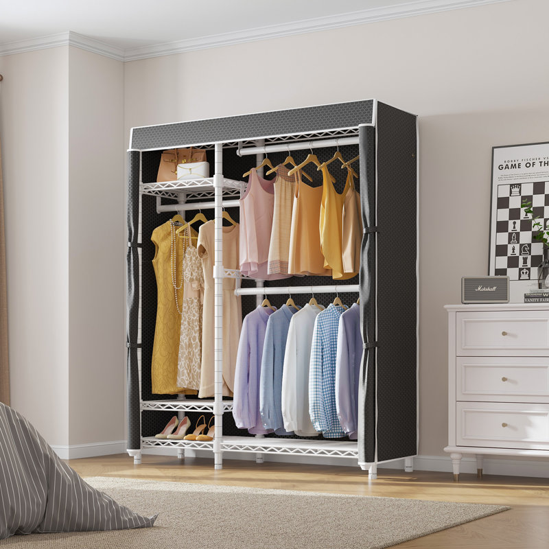  VIPEK V2C Wire Garment Rack Covered Clothes Rack White Rack With Black Cover
