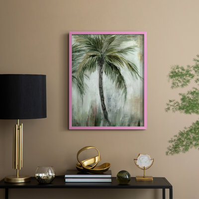 «Tropical Palm I», reproduction encadrée - bois massif