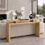 Console de 59 po avec placage en grain de bois naturel et colonnes de soutien en bois massif, table de canapé d'entrée de style flottant et pieds réglables pour le couloir ou derrière le canapé-161064946