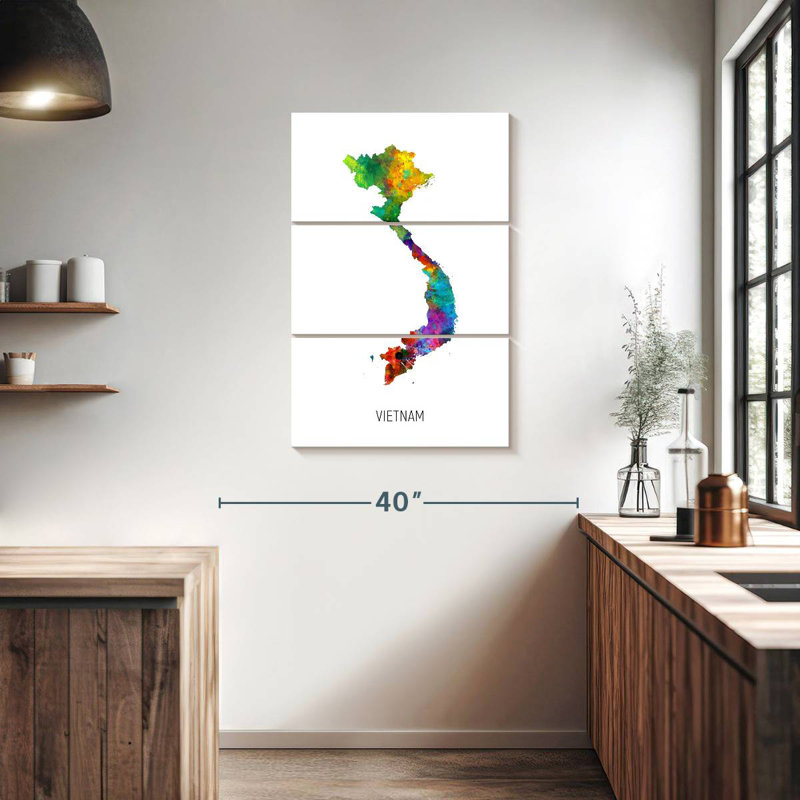 Carte d'aquarelle d'Aliaz au Vietnam I, H 38 po x l 24 po