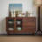 Glass Sliding Door Buffet Table