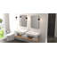 Lavabo de salle de bain mural en résine blanc brillant 31,5 po x 19,6 po Badeloft WT-04-D-G-137927666