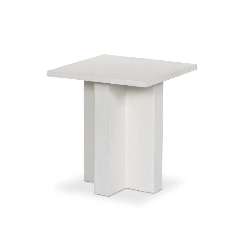 Terrell Outdoor Square Side Table, White