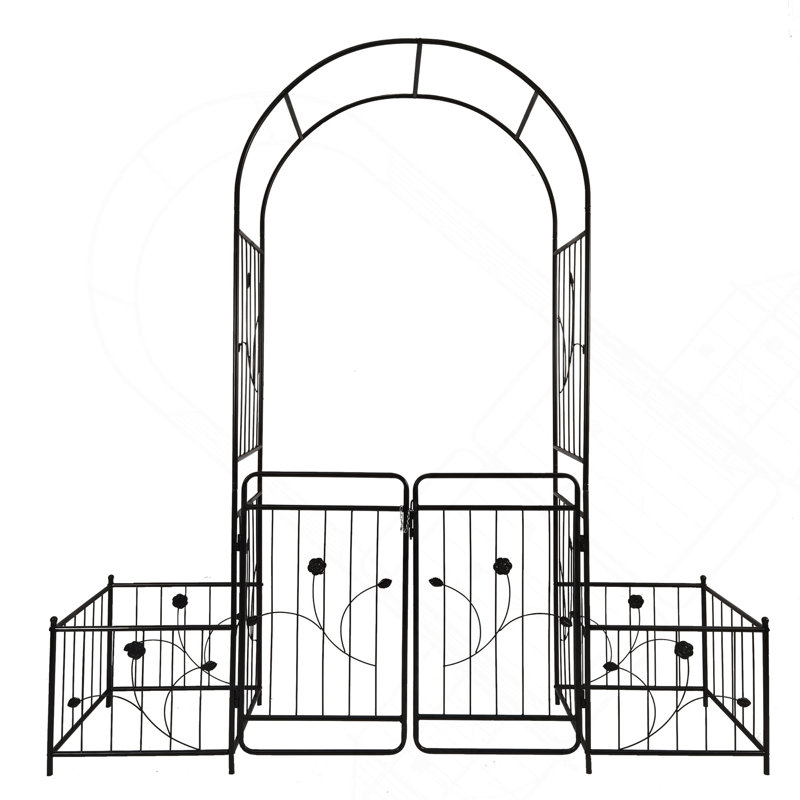 Arche de jardin en métal avec barrière 79,5 po x 86,6 po