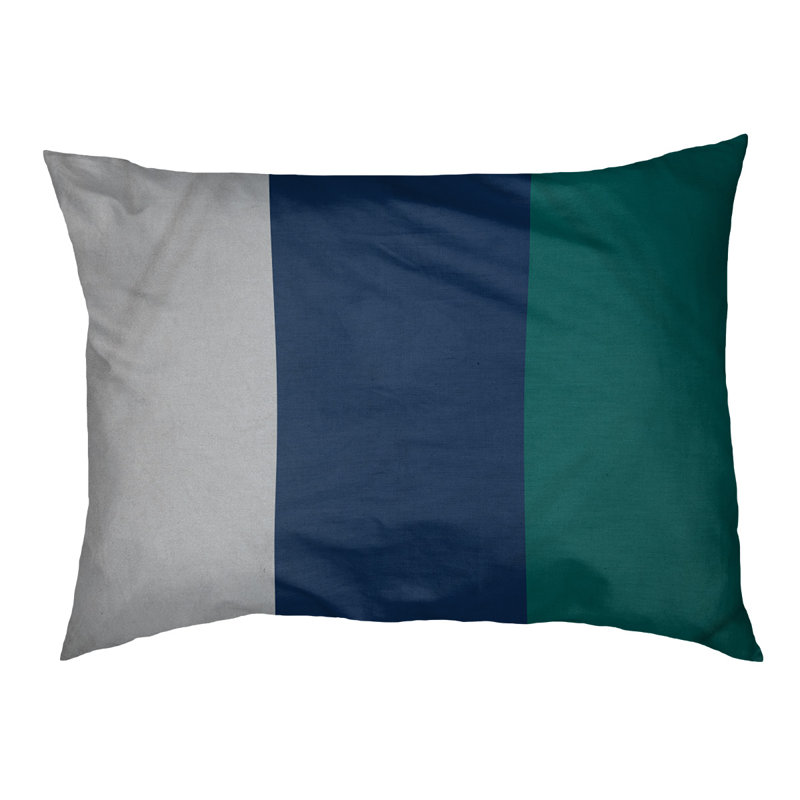 Coussin extérieur Phoenix, Très grand (l 50 po x P 40 po x H 17 po), Argent métallique / bleu marine / vert nord-ouest