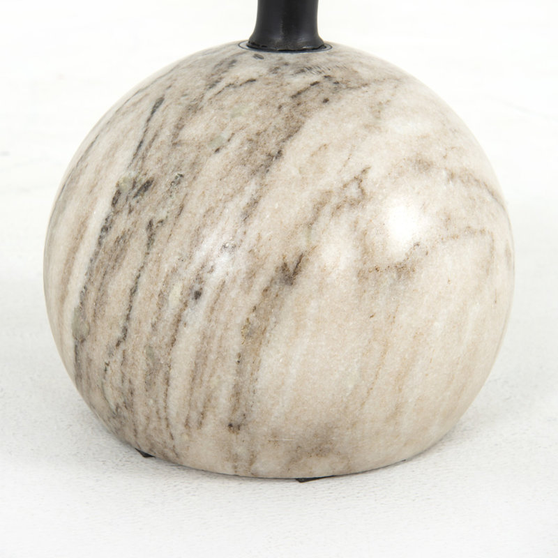Viola Marble End Table, Antique White