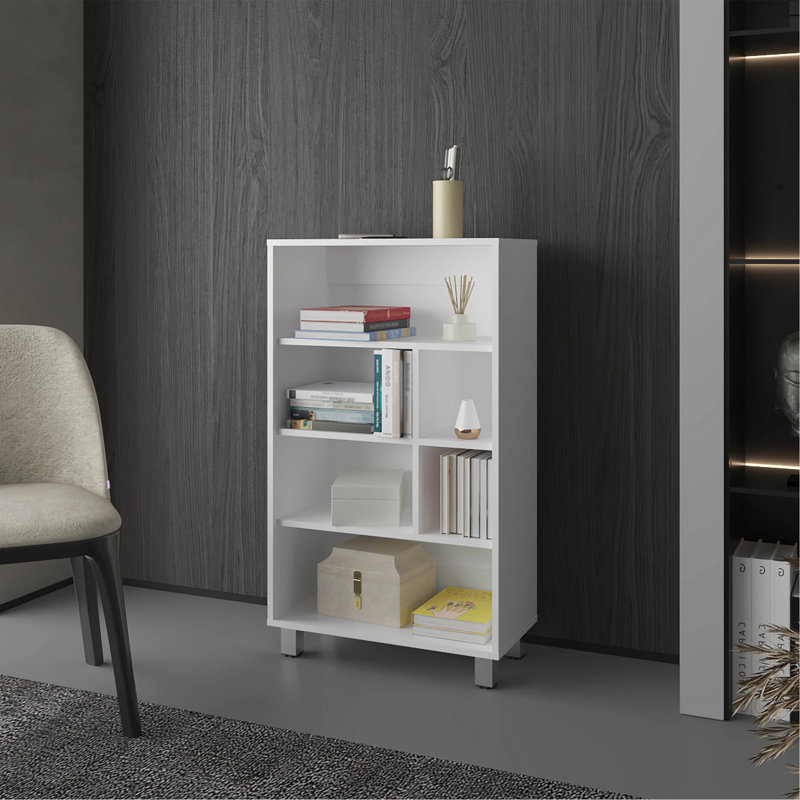 Bibliothèque avec six tablettes, Blanc