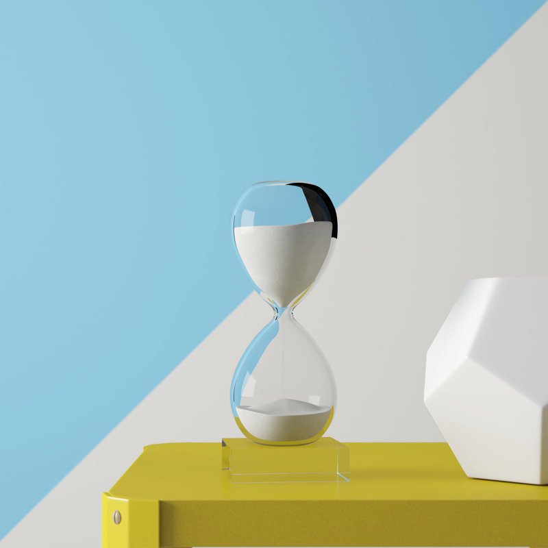 Cobie Abstract Hourglass, White, 9" H x 3.5" W x 3.5" D