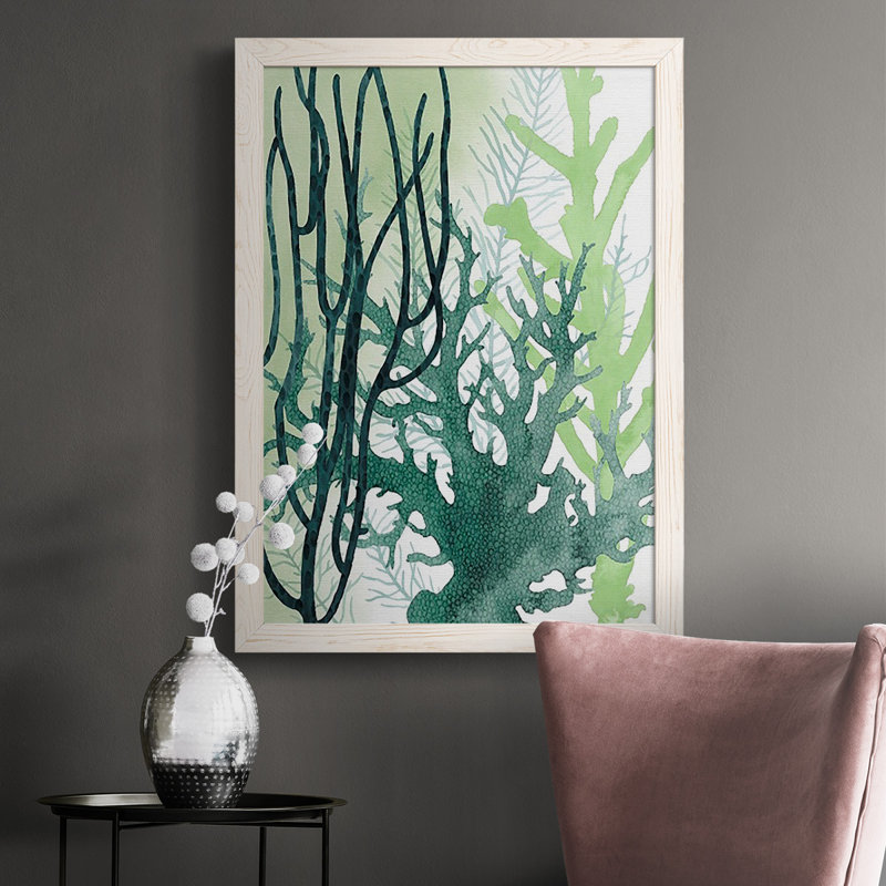 Wilsonia textured coral II, reproduction d'art sur toile encadrée, Blanc, H 37,5 po x l 27,5 po x P 1 po