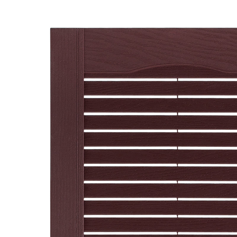 Burgundy 55" Decorative Louvered Exterior Shutters Set