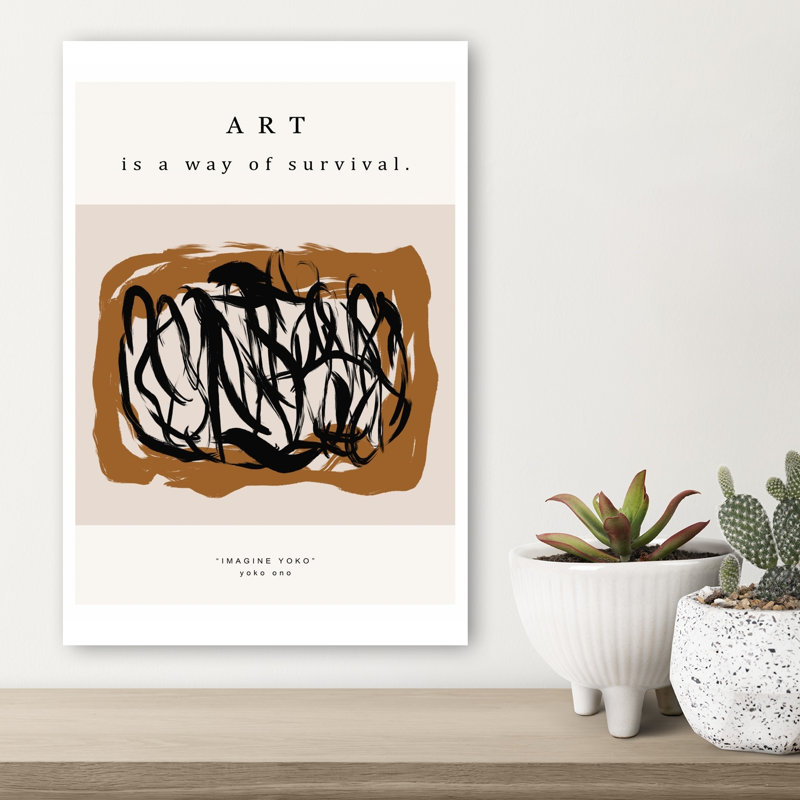 Survival Scribbles Abstract Contemporary Minimalist Wall Art Print 1 Piece Wrapped Canvas Wall Art, 45.72cm H x 30.48cm W