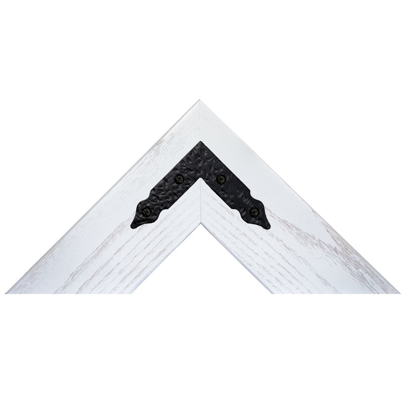 Gracie Oaks Ozark Hardwood Mirror With Decorative Corner Brackets, 42" x 33", White