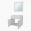 Ensemble de meuble-lavabo flottant blanc 2 portes avec lavabo et miroir-655491021