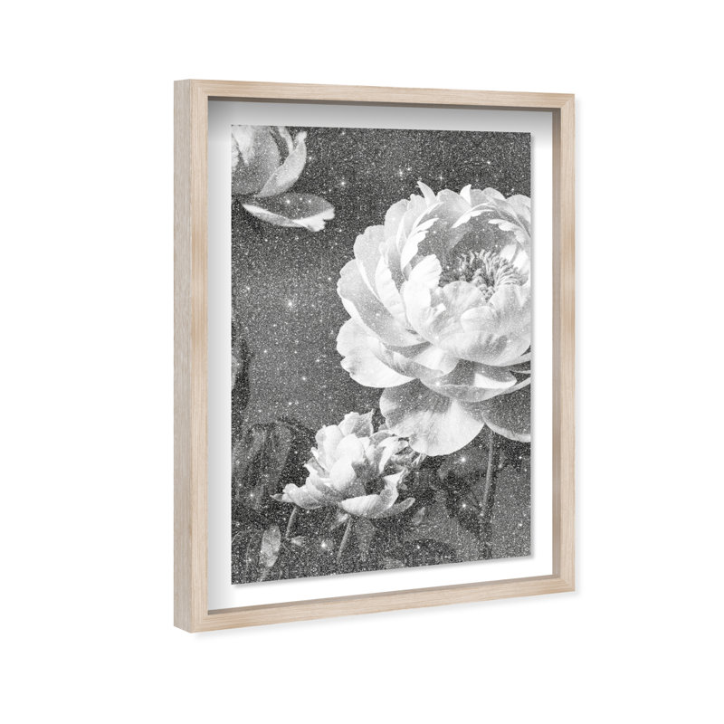 Still Peony Print by Oliver Gal, 31.5" H x 21.5" W, Natural Oak Shadowbox