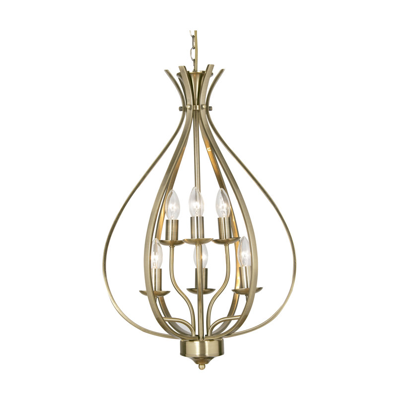 Portersville 6 - Light Lantern Pendant, Antique Brass