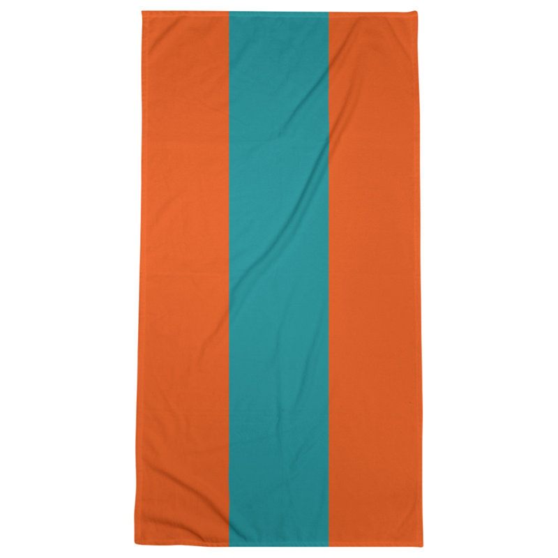 Bath Towel, Orange/Aqua
