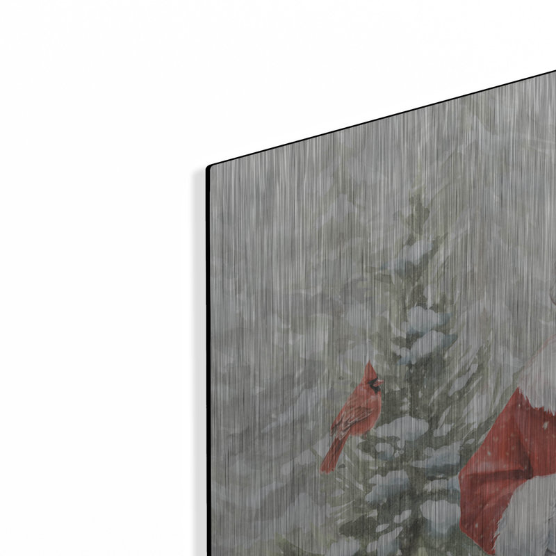 Art mural en métal «Woodland Santa 4» par Leslie Trimbach, H 36 po x l 36 po