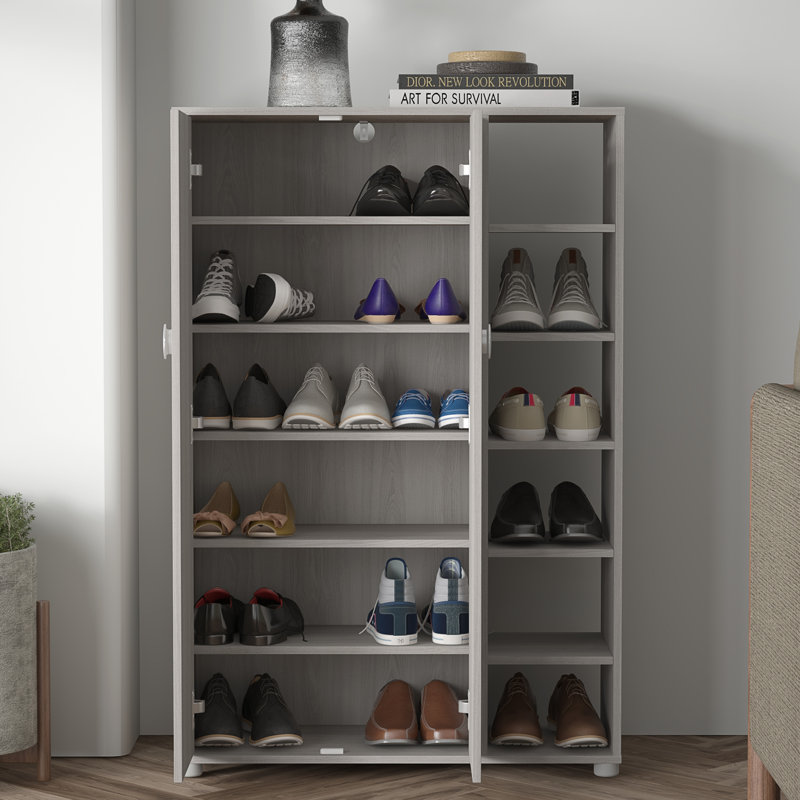 Shoe Storage Cabinet, Warm Grey Oak