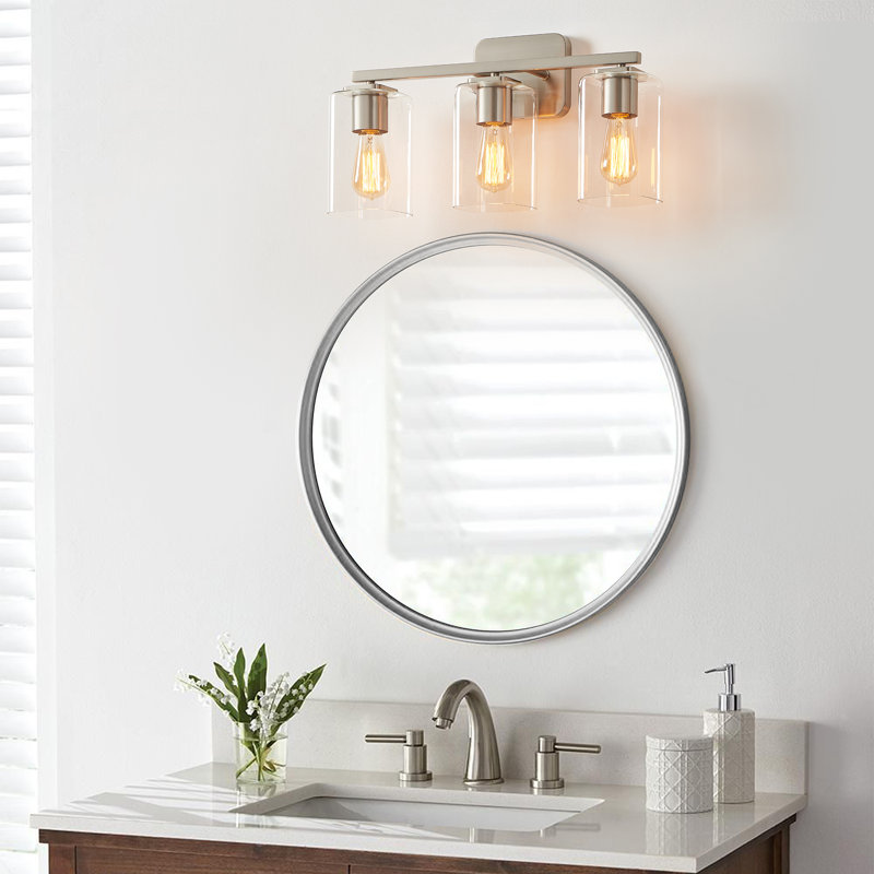 Éclairage pour meuble-lavabo 3 lumières Gualtieri, Nickel brossé