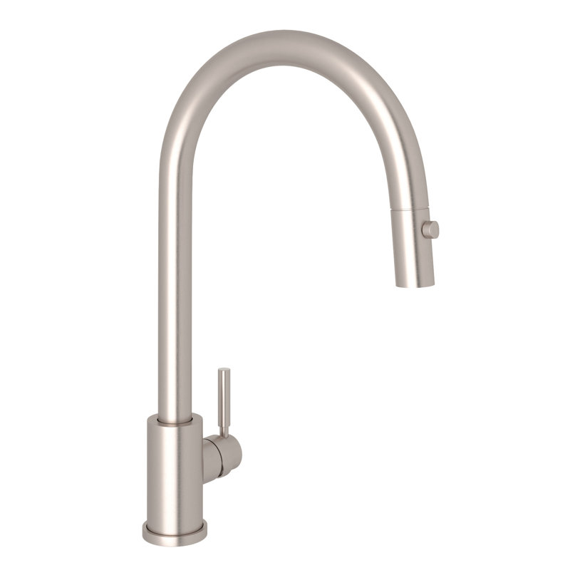 Holborn Pull-Down Kitchen Faucet With C-Spout, Satin Nickel