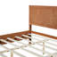 Structure de lit plateforme très grand en bois avec tête de lit à panneau classique, support de lattes en bois, aucun sommier requis, assemblage facile, brun-133480897-133480899