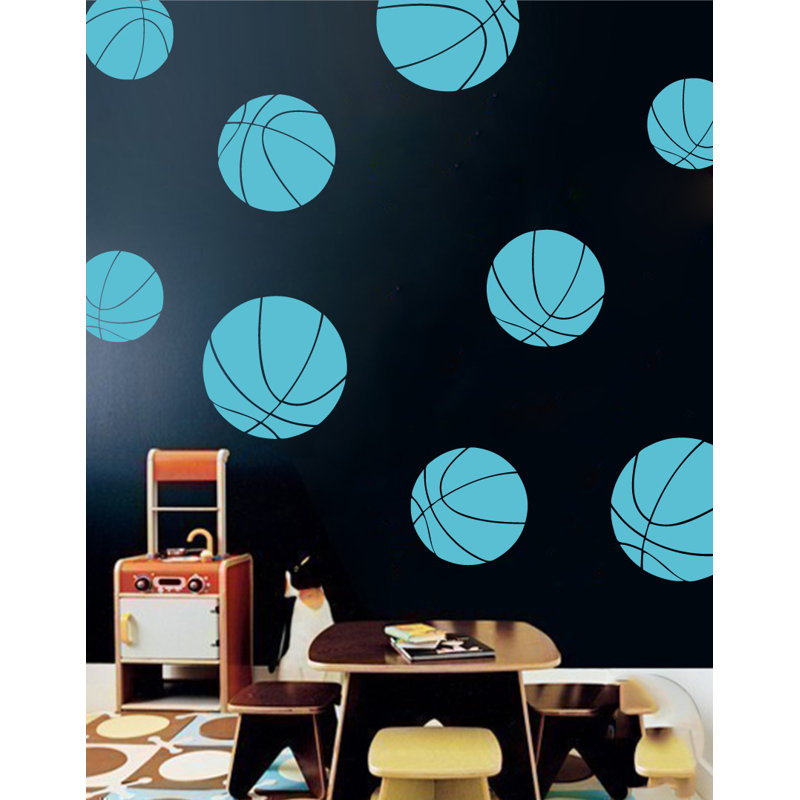 Décalcomanie murale baskets, H 40 po x l 40 po x P 0,01 po, Bleu geyser
