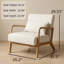Chaise d'appoint moderne rembourrée avec accoudoirs en bois d'hévéa massif et revêtement en tissu doux-709261308
