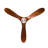 52" Solid Wood Ceiling Fan, Outdoor, 3 Blade, No Light, Walnut, For Patio Living Room Bedroom Porch, Remote Control, Water Resistant