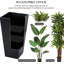 Pot de fleurs conique haut en métal noir avec 1 boule de topiaire artificielle ronde de 48 cm (19 po)