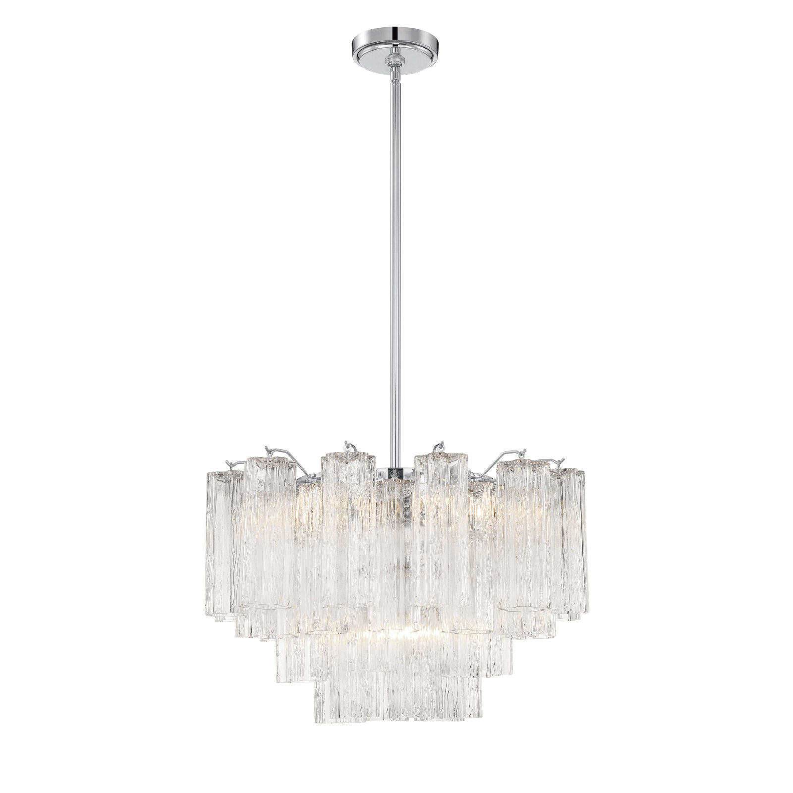 Arras 9-Light Chandelier,  Clear, Polished Chrome, 14.25" H x 22" W x 22" D