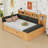 Full Wood Daybed with Trundle, Storage Shelves, and Charging Station-2046033236