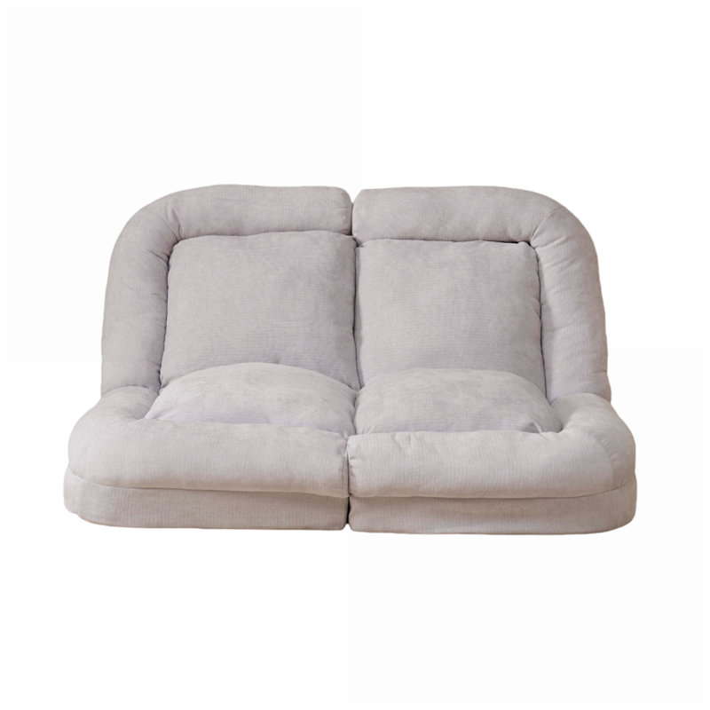 Canapé-lit convertible simple 18 positions réglable dépliable | Blanc | Profondeur du siège 63,78