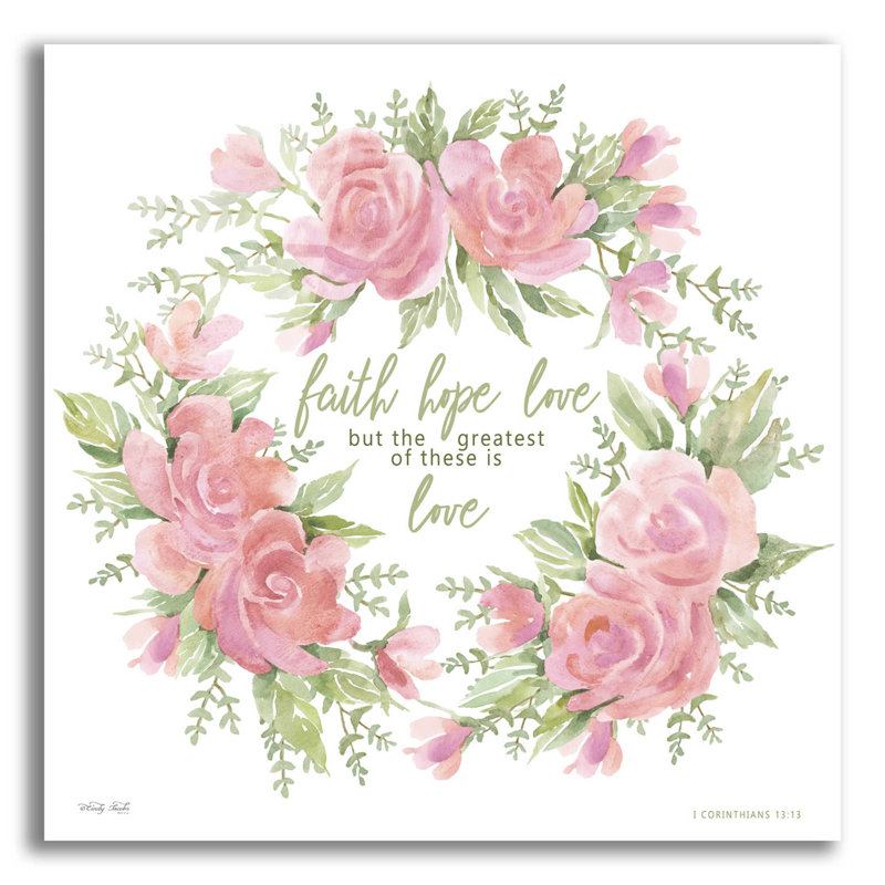 Faith Hope Love - impression sans cadre, H 12 po x l 12 po x P 0,13 po
