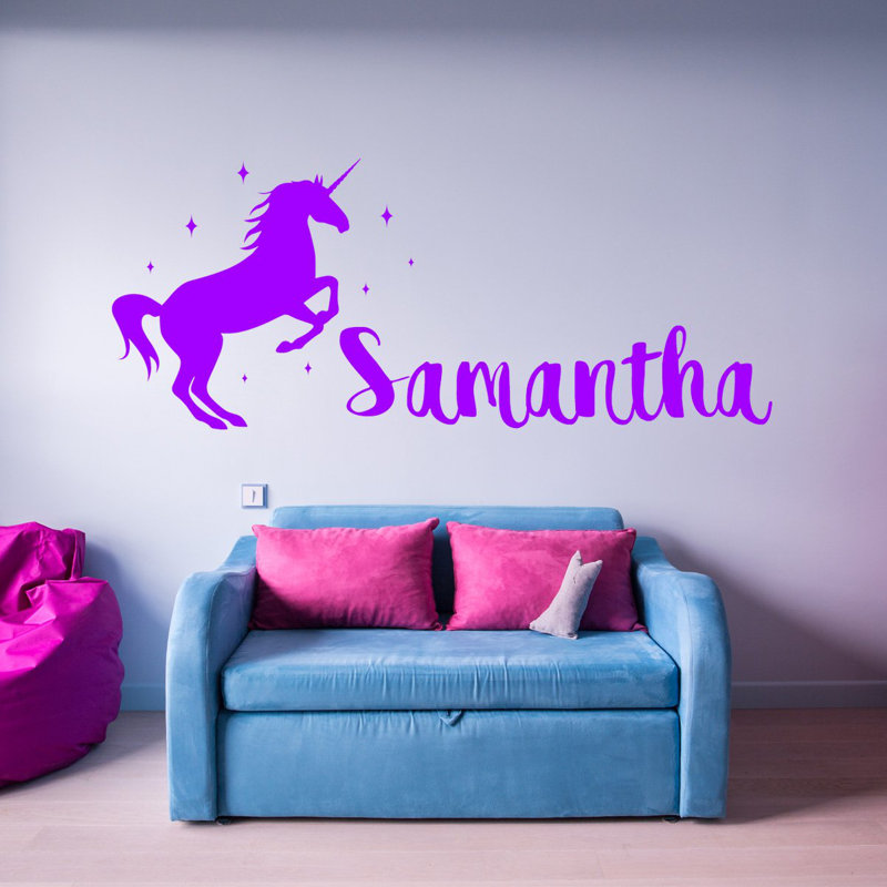 Décalcomanie murale pour chambre de bébé custom name, H 11 po x l 22 po, Mauve