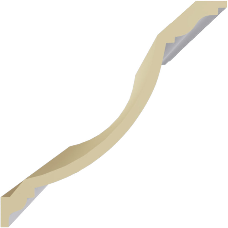 Primed Geometric Urethane Crown Moulding Sample, 12-inch