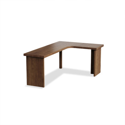 Nut-brown L-Shaped Solid Wood desk