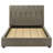 Tibo Queen Velvet Upholstered Platform Bed with Geometric Tufted Headboard, Light Brown-674608224