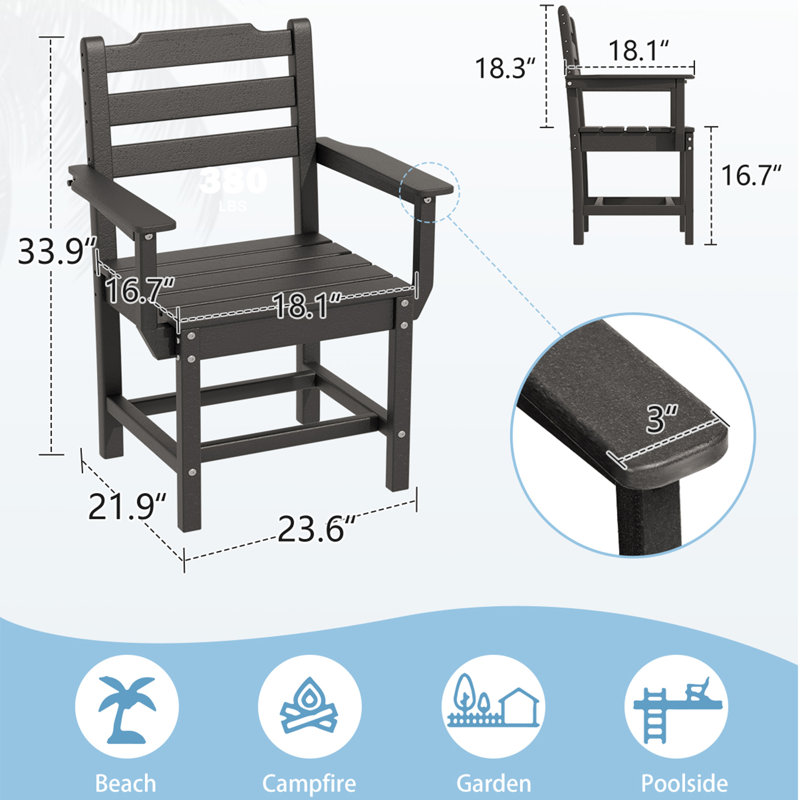 Chaise d'extérieur en PEHD Lakeside, Noir