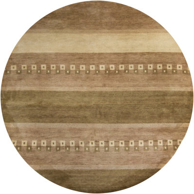 Tapis brun clair en laine noué à la main Shetler