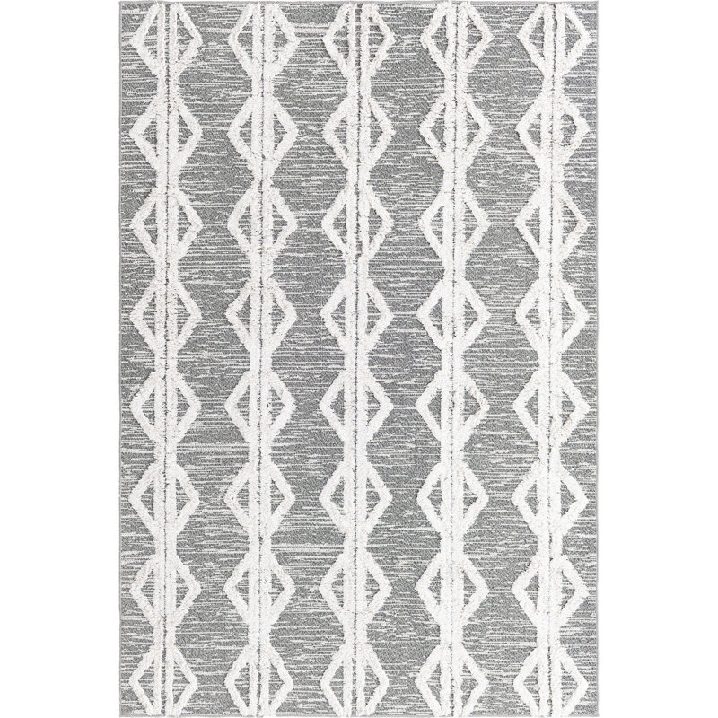 Eiryn Cotton Abstract Indoor Rug, Rectangle 5'3" x 8'